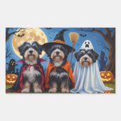 Havanezer Honden Pompoen Halloween Grappig Rechthoekige Sticker (Voorkant)
