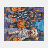 Havanezer Honden Trick-or-Treating Halloween Kostu Fleece Deken (Voorkant (Horizontaal))