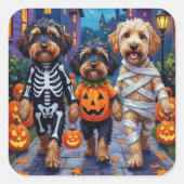 Havanezer Honden Trick-or-Treating Halloween Kostu Vierkante Sticker (Voorkant)