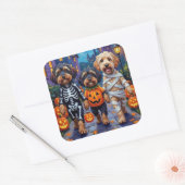 Havanezer Honden Trick-or-Treating Halloween Kostu Vierkante Sticker (Envelop)
