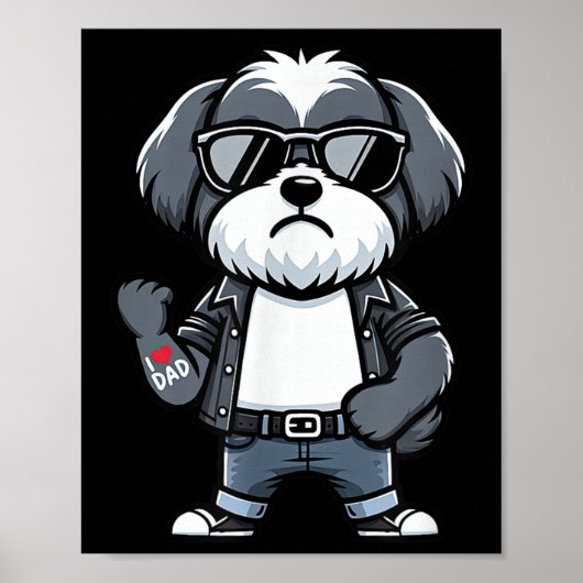 Havanezer Ik hou van Dad Funny Dog Tattoo Poster (Voorkant)