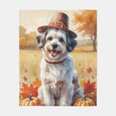 Havanezer in de herfst verlaat Thanksgiving kunst Fleece Deken (Voorkant)