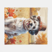 Havanezer in de herfst verlaat Thanksgiving kunst Fleece Deken (Voorkant (Horizontaal))