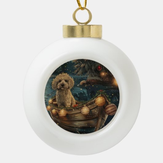 Havanezer Kerst Feestelijke Reis Keramische Bal Ornament (Voorkant)