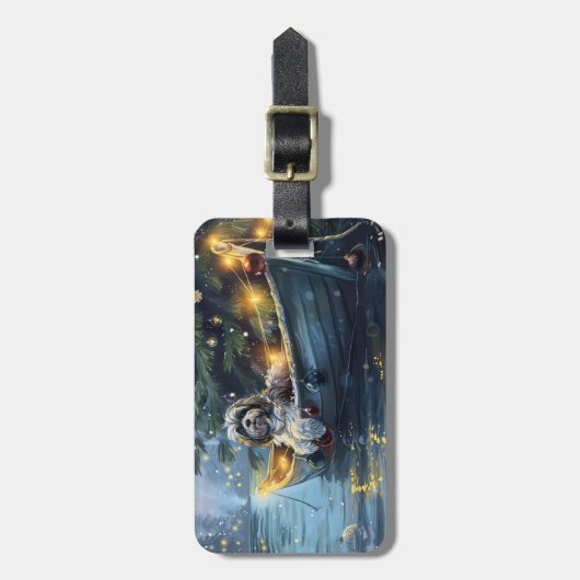 Havanezer Kerstfeest reis Bagagelabel (Voorkant verticaal)