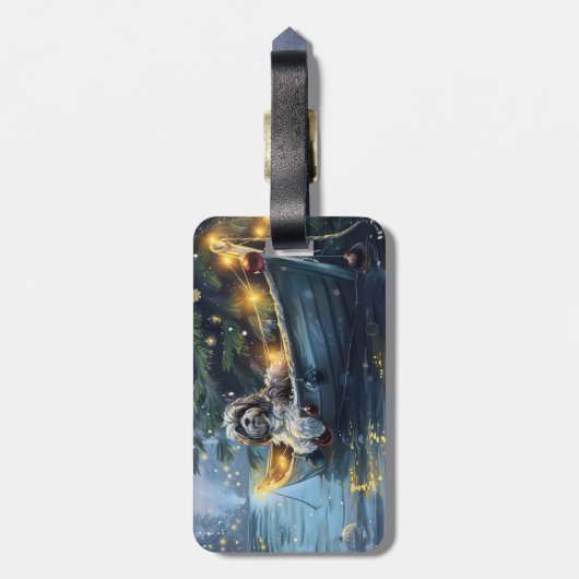 Havanezer Kerstfeest reis Bagagelabel (Achterkant verticaal)