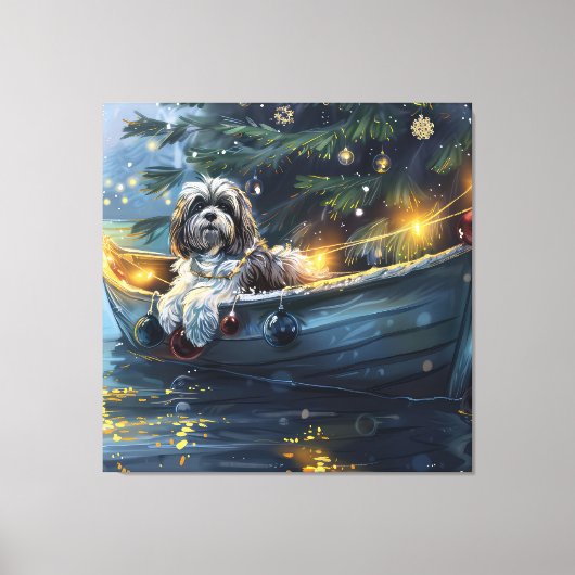 Havanezer Kerstfeest reis Canvas Afdruk (Voorkant)