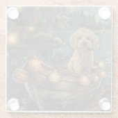 Havanezer Kerstfeest reis Glazen Onderzetter (Achterkant)