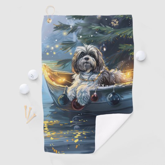 Havanezer Kerstfeest reis Golfhanddoek (Insitu)