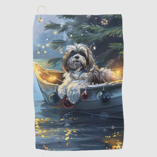 Havanezer Kerstfeest reis Golfhanddoek (Voorkant)