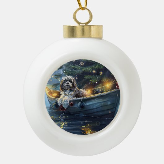 Havanezer Kerstfeest reis Keramische Bal Ornament (Voorkant)