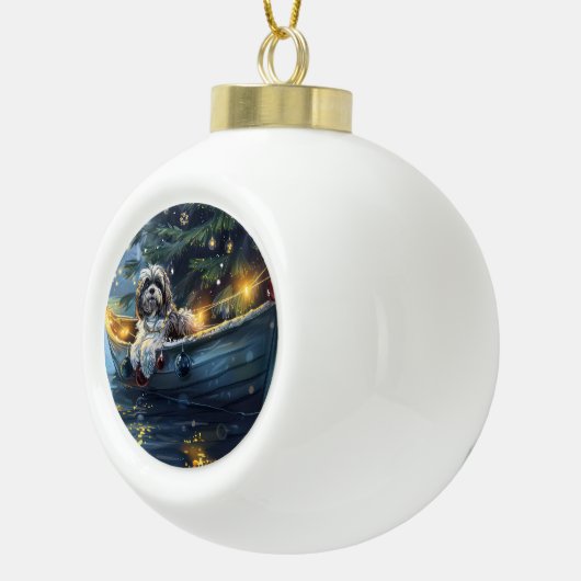 Havanezer Kerstfeest reis Keramische Bal Ornament (Rechts)