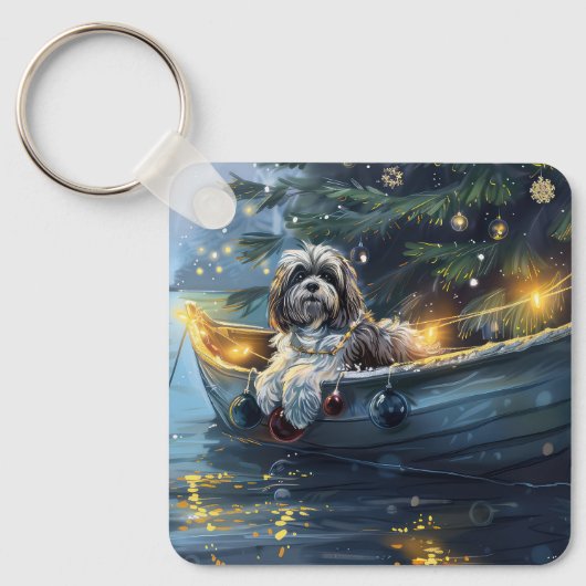 Havanezer Kerstfeest reis Sleutelhanger (Voorkant)