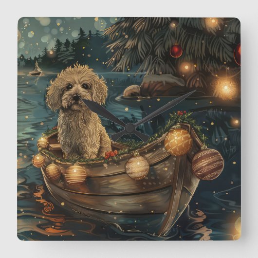 Havanezer Kerstfeest reis Vierkante Klok (Voorkant)