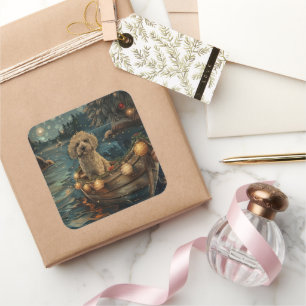 Havanezer Kerstfeest reis Vierkante Sticker