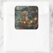 Havanezer Kerstfeest reis Vierkante Sticker (Tas)