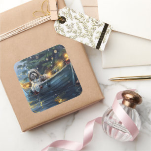 Havanezer Kerstfeest reis Vierkante Sticker