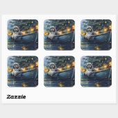 Havanezer Kerstfeest reis Vierkante Sticker (Vel)