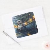 Havanezer Kerstfeest reis Vierkante Sticker (Envelop)