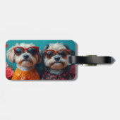 Havanezer met hart Rozen Valentijnsdag Bagagelabel (Achterkant horizontaal)