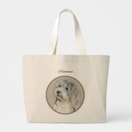 Havanezer Puppy, Havanezer, Cubaanse Bichon, Bicho Grote Tote Bag (Achterkant)