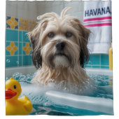 Havanezer Sloppy Sleepy Schattige Funny Douchegordijn (Voorkant)