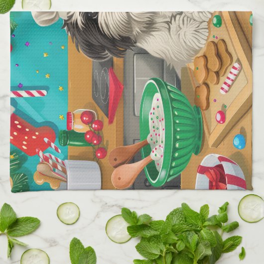 Havanezer Vakantie Bakken: Feestelijke Kerst Theedoek (Gevouwen)