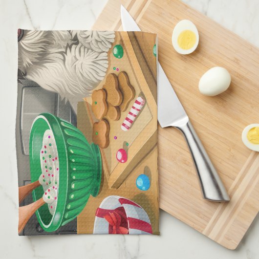 Havanezer Vakantie Bakken: Feestelijke Kerst Theedoek (Quarter Fold)