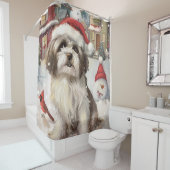 Havanezer Winter Wonderland Christmas Joy Douchegordijn (In situ)