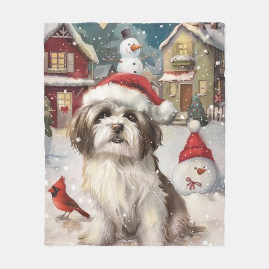 Havanezer Winter Wonderland Christmas Joy Fleece Deken (Voorkant)