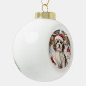 Havanezer Winter Wonderland Christmas Joy Keramische Bal Ornament (Links)