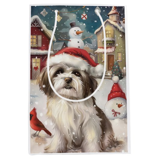 Havanezer Winter Wonderland Christmas Joy Medium Cadeauzakje (Voorkant)