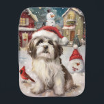 Havanezer Winter Wonderland Christmas Joy Monddoekje<br><div class="desc">Dit feestelijke ontwerp vangt de vrolijke sfeer van het vakantieseizoen, met een schattige pup die een kerstmuts draagt. De hond is genesteld in een winterwonderland, compleet met een sneeuwpop, een versierde kerstboom en prachtig ingepakte cadeaus. Sneeuwvlokken herfsten zachtjes en voegen een magische toets toe aan het tafereel, terwijl de levendige...</div>