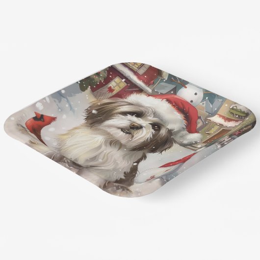 Havanezer Winter Wonderland Christmas Joy Papieren Bordje (Gebogen)