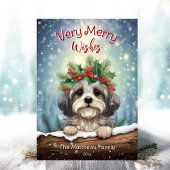 Havanezer Winter Wonderland Christmas Pet Portrait Feestdagenkaart
