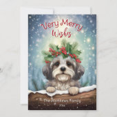 Havanezer Winter Wonderland Christmas Pet Portrait Feestdagenkaart (Voorkant)