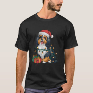 Havanezer Xmas Verlichting Santa Hat Havanezer Dog T-shirt