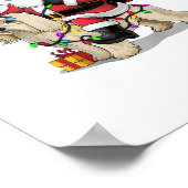 Havanezer Xmas Verlichting Santa Riding Havanezer Poster (Hoek)