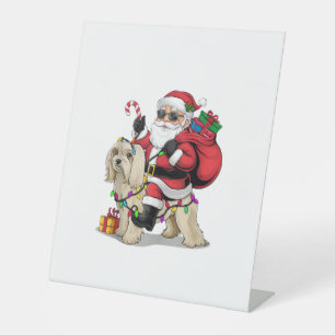 Havanezer Xmas Verlichting Santa Riding Havanezer Reclamebord Met Voetstuk