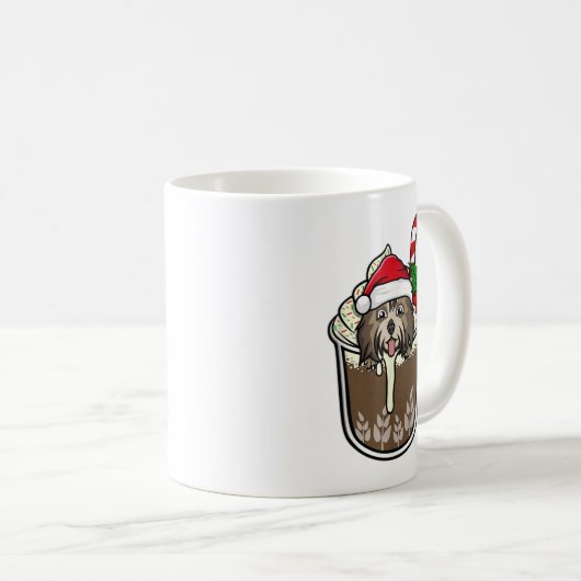 Havanezer zit in cacao warme chocolademelk Kerstmi Koffiemok (Voorkant rechts)