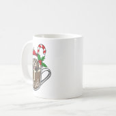 Havanezer zit in cacao warme chocolademelk Kerstmi Koffiemok (Voorkant links)