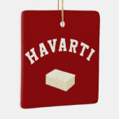 Havarti funny college team cheese block logo keramisch ornament (Rechts)