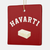 Havarti funny college team cheese block logo keramisch ornament (Links)