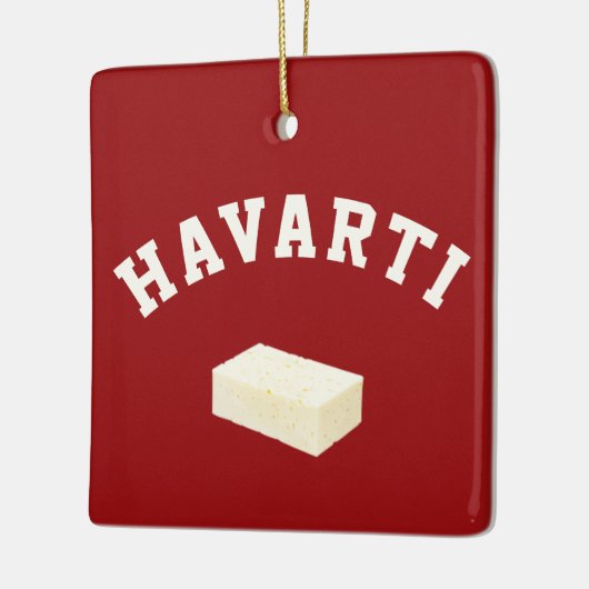Havarti funny college team cheese block logo keramisch ornament (Links)