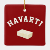 Havarti funny college team cheese block logo keramisch ornament (Achterkant)