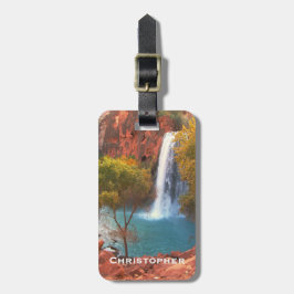 Havasu Falls Waterfall Arizona Southwest Name Bag Bagagelabel
