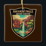 Havasu Herfsten Grand Canyon Travel Art Vintage Keramisch Ornament<br><div class="desc">Havasu Herfsten in een vector art stijl. Havasu Herfst is een waterval van de Havasu Creek in de Grand Canyon in de Amerikaanse staat Arizona.</div>