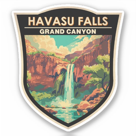 Havasu Herfsten Grand Canyon Travel Art Vintage Sticker (Voorkant)