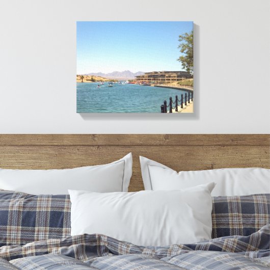 Havasu Lake Canal Canvas Afdruk (Insitu (Slaapkamer))