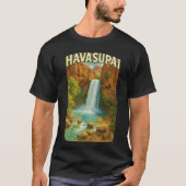 Havasupai Canyon Waterfall with Rocky Pool Arizona T-shirt (Voorkant)